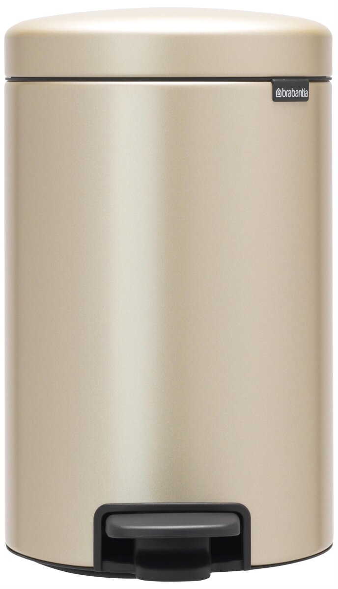 Brabantia NewIcon Treteimer 12 L mit Kunststoffeinsatz Metallic Gold