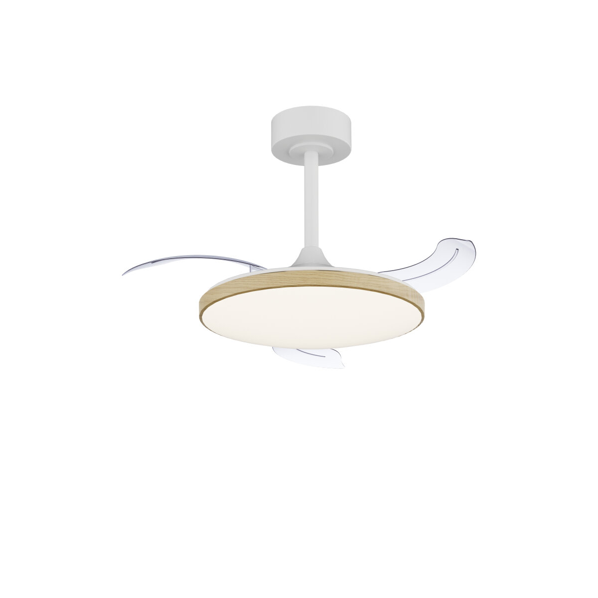 Mantra Slim Fan Mini Deckenventilator mit LED Beleuchtung holz/weiß