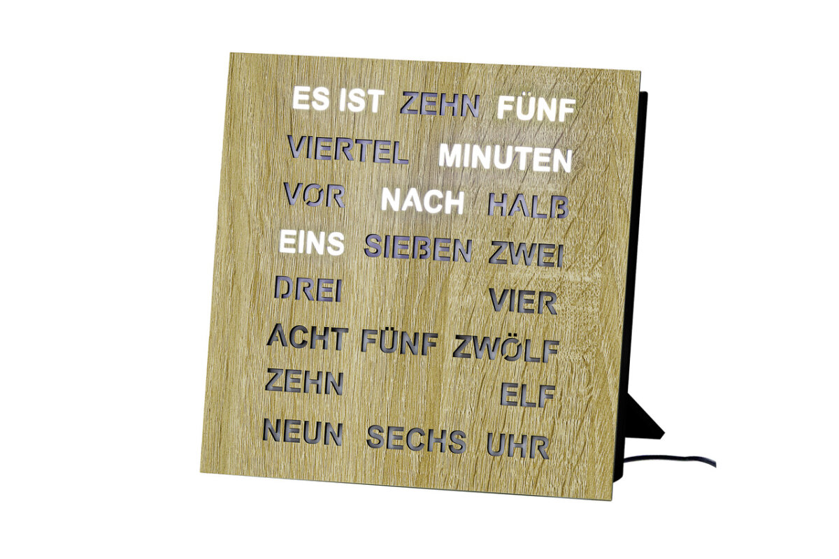 Intertime Wort-Uhr Word 20 holz
