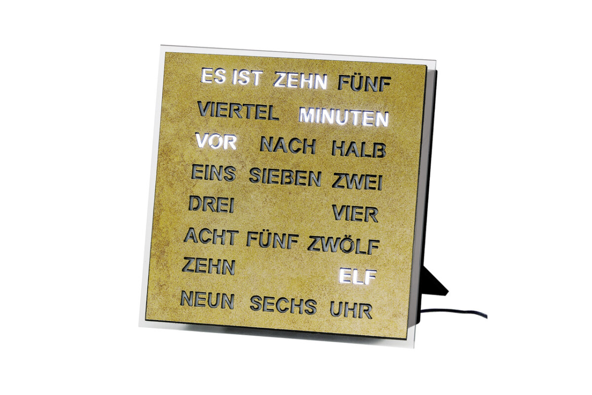 Intertime Wort-Uhr Word 20 messing antik