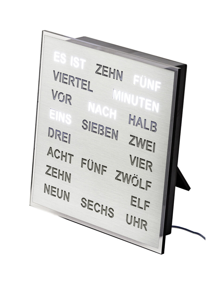 Intertime Wort-Uhr Word 20 alu brushed