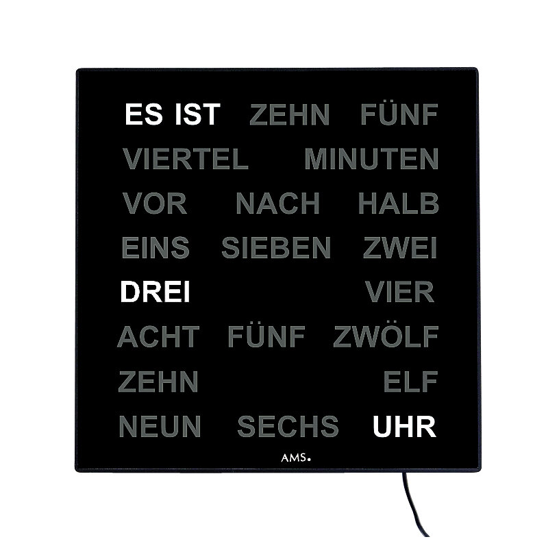 Intertime Wort-Uhr Word 28 schwarz
