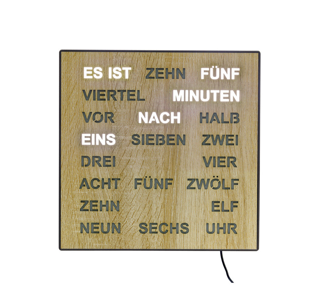 Intertime Wort-Uhr Word 28 holz