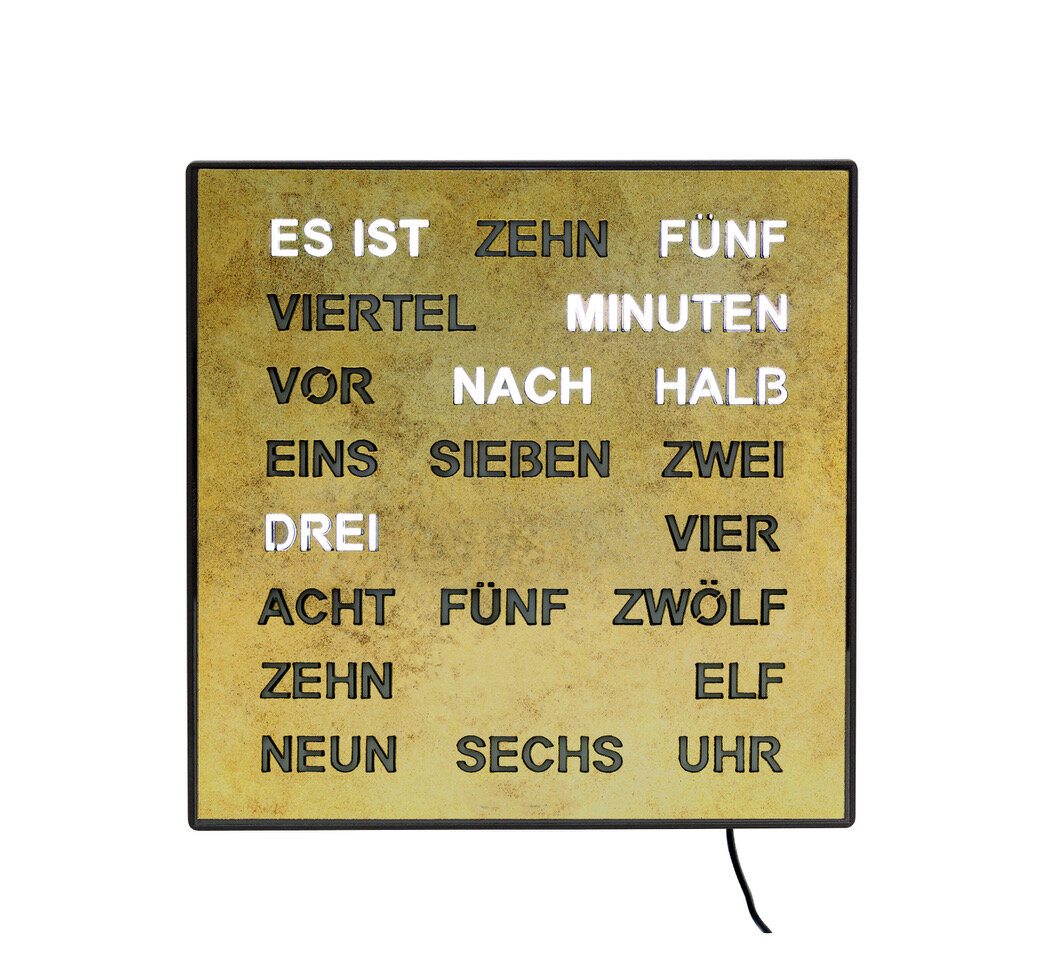 Intertime Wort-Uhr Word 28 messing antik