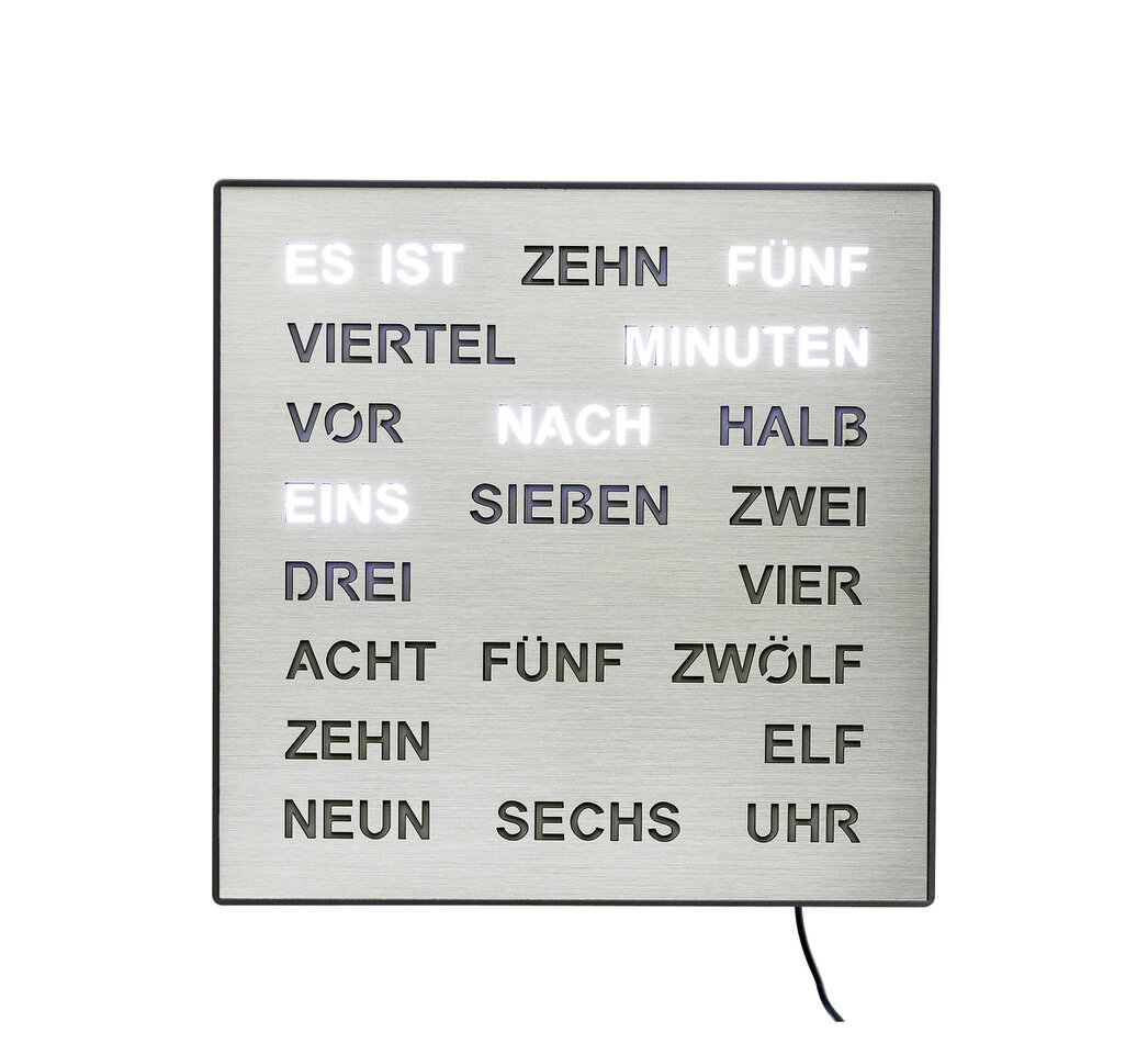 Intertime Wort-Uhr Word 28 alu brushed