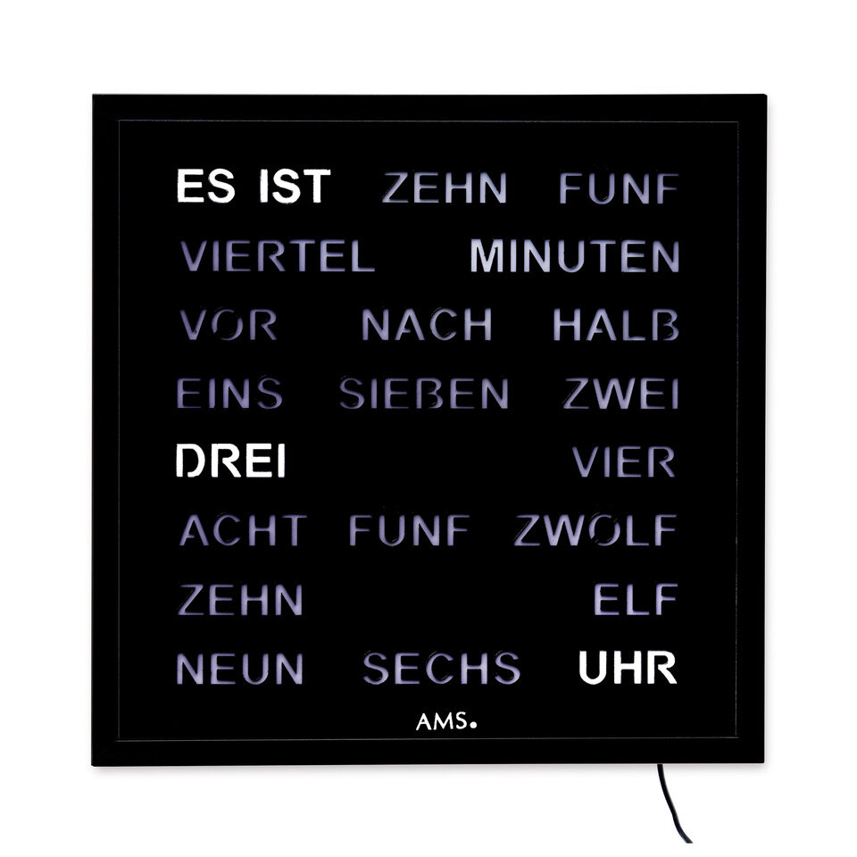 Intertime Wort-Uhr Word 40 schwarz