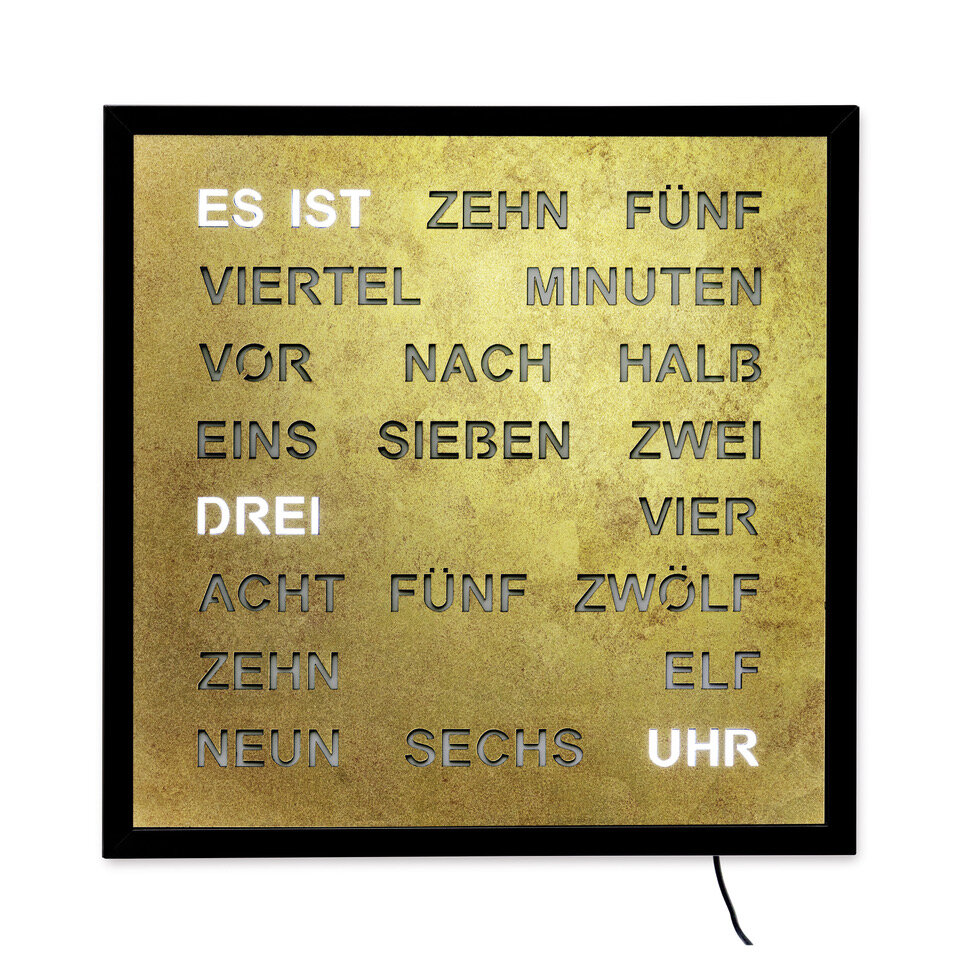 Intertime Wort-Uhr Word 40 messing antik