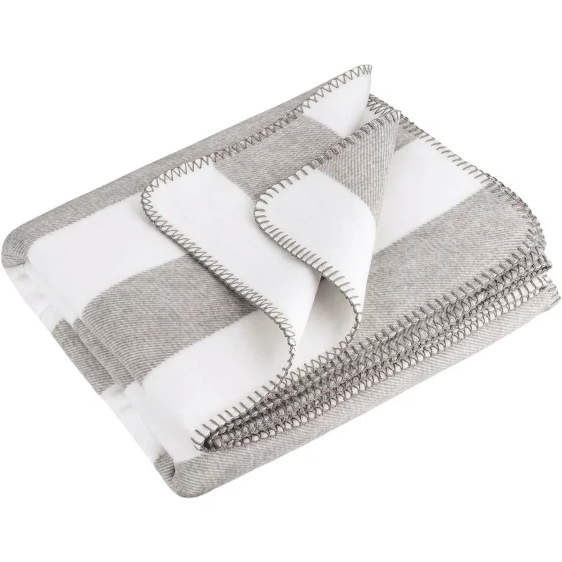 Riema Kuscheldecke Stine grau-weiß