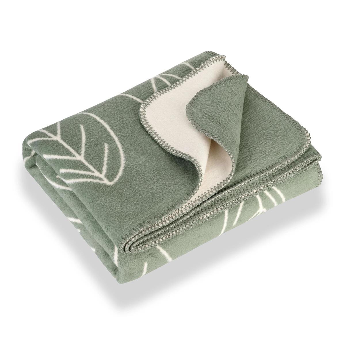 Riema Kuscheldecke Bente grün-natur