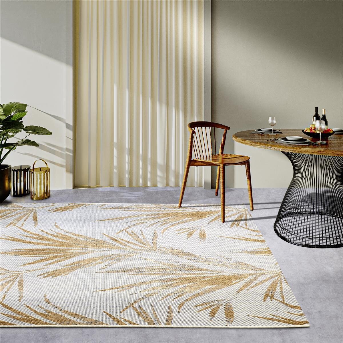 Villeroy & Boch In- & Outdoor Teppich Leonie Creme Gold