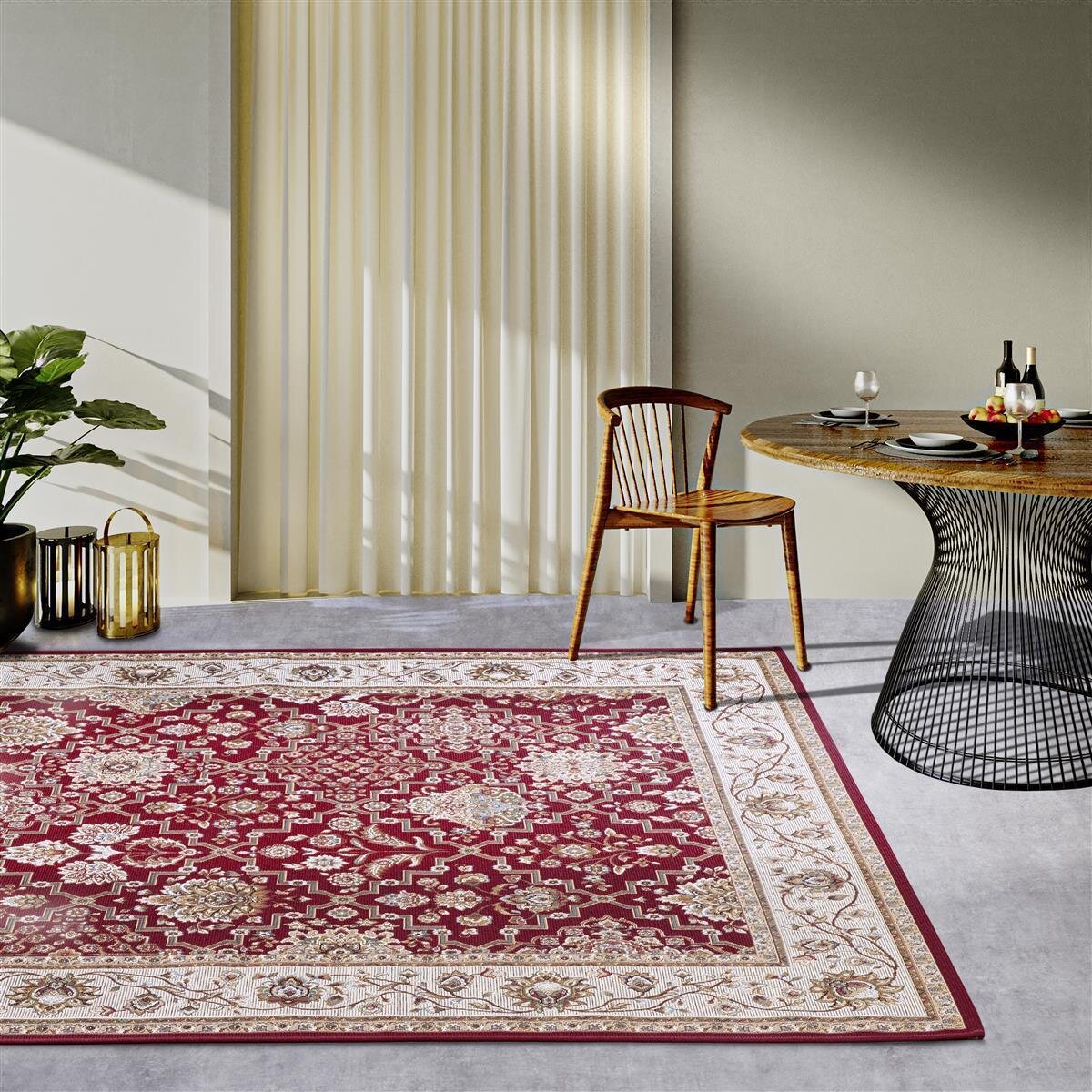 Villeroy & Boch In- & Outdoor Teppich Pierre Rot Creme