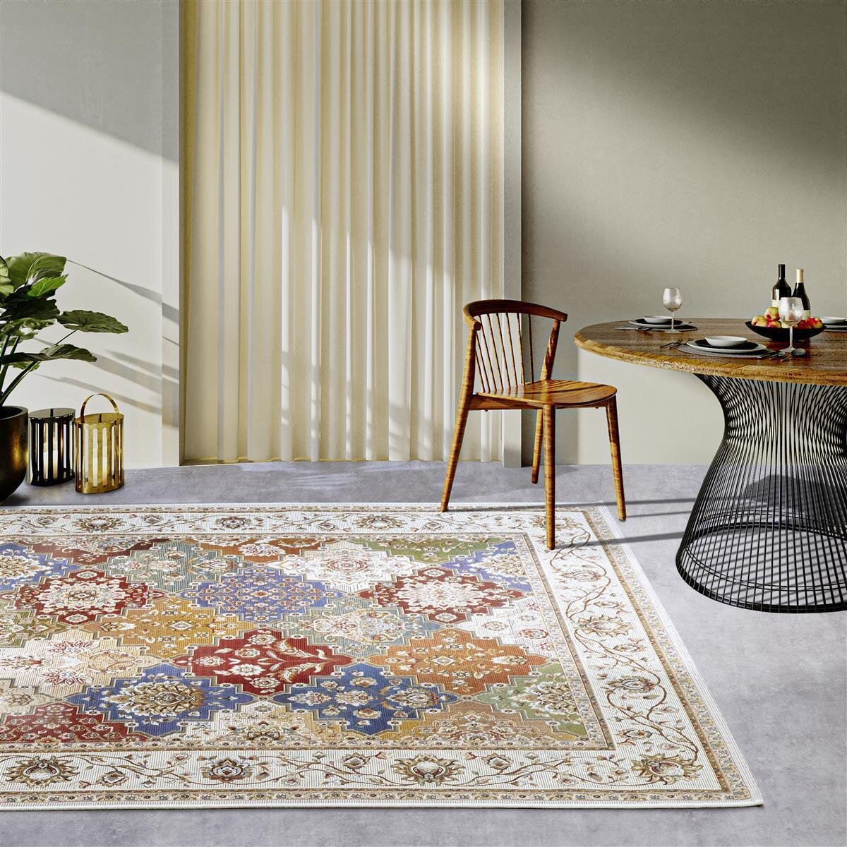 Villeroy & Boch In- & Outdoor Teppich Pierre Creme Bunt