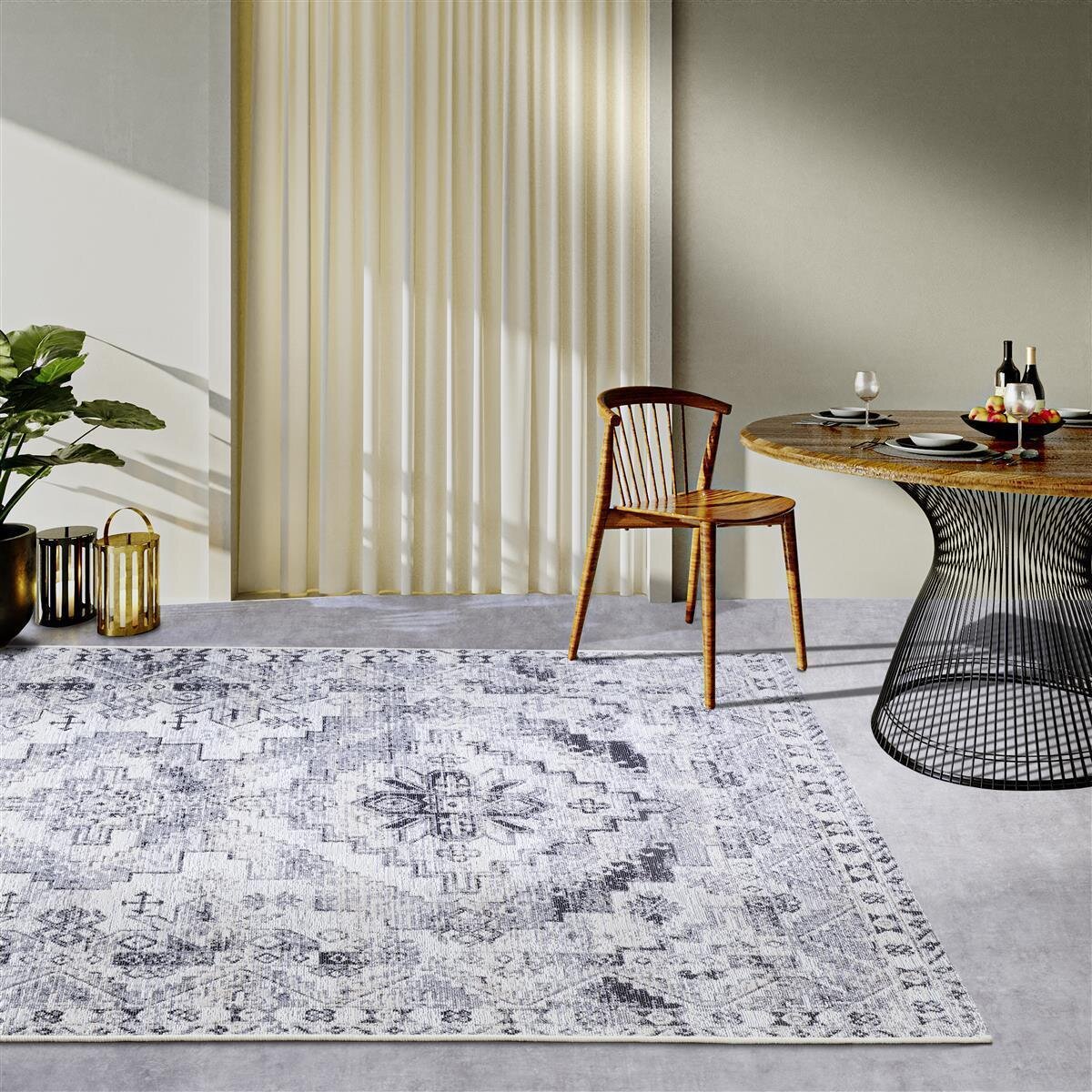 Villeroy & Boch In- & Outdoor Teppich Esther Creme Grau