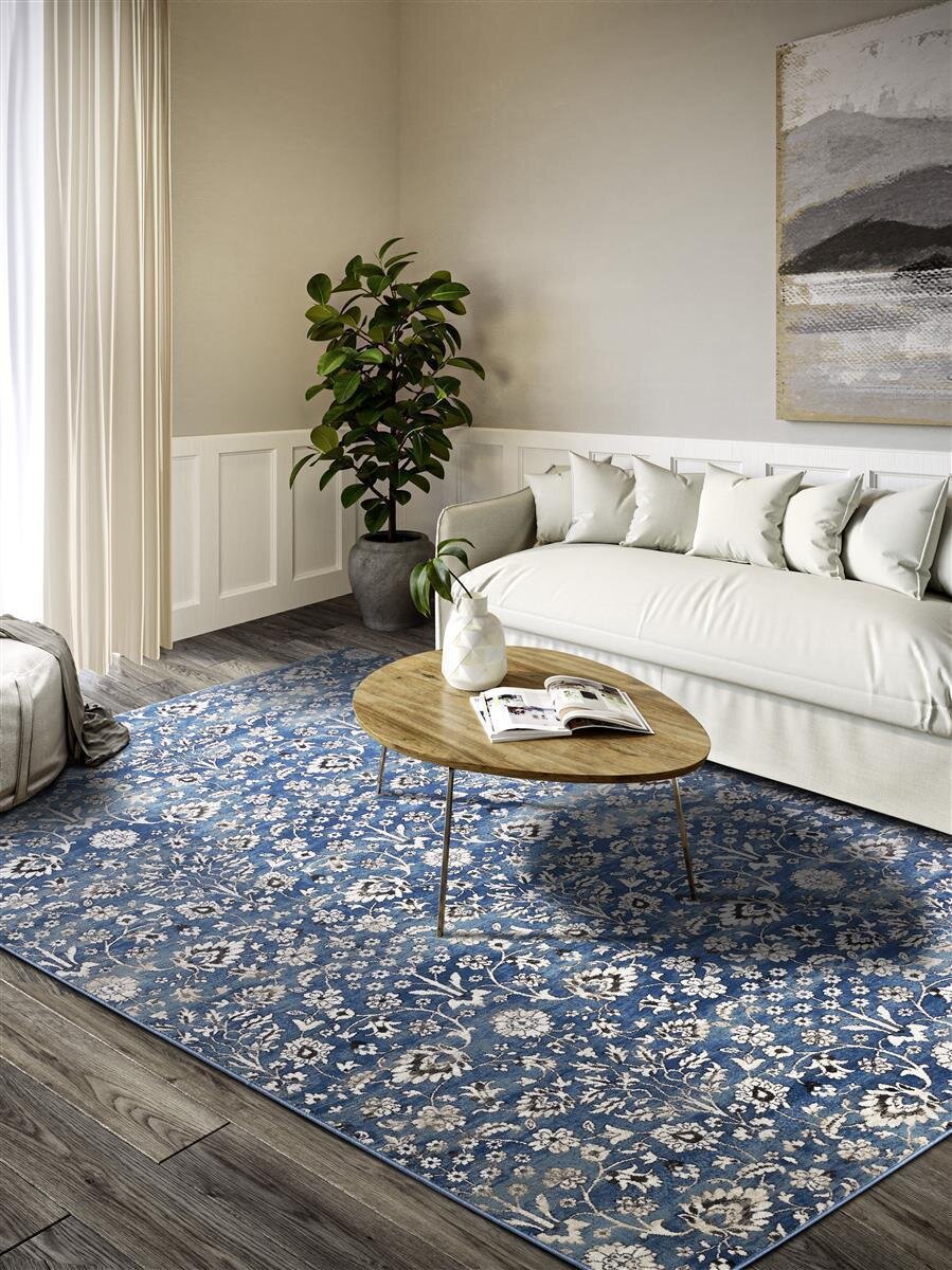 Villeroy & Boch Kurzflor Teppich Ernest Blau Creme