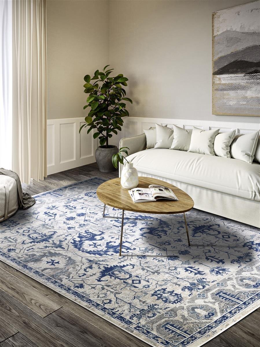 Villeroy & Boch Kurzflor Teppich Emmanuel Creme Blau