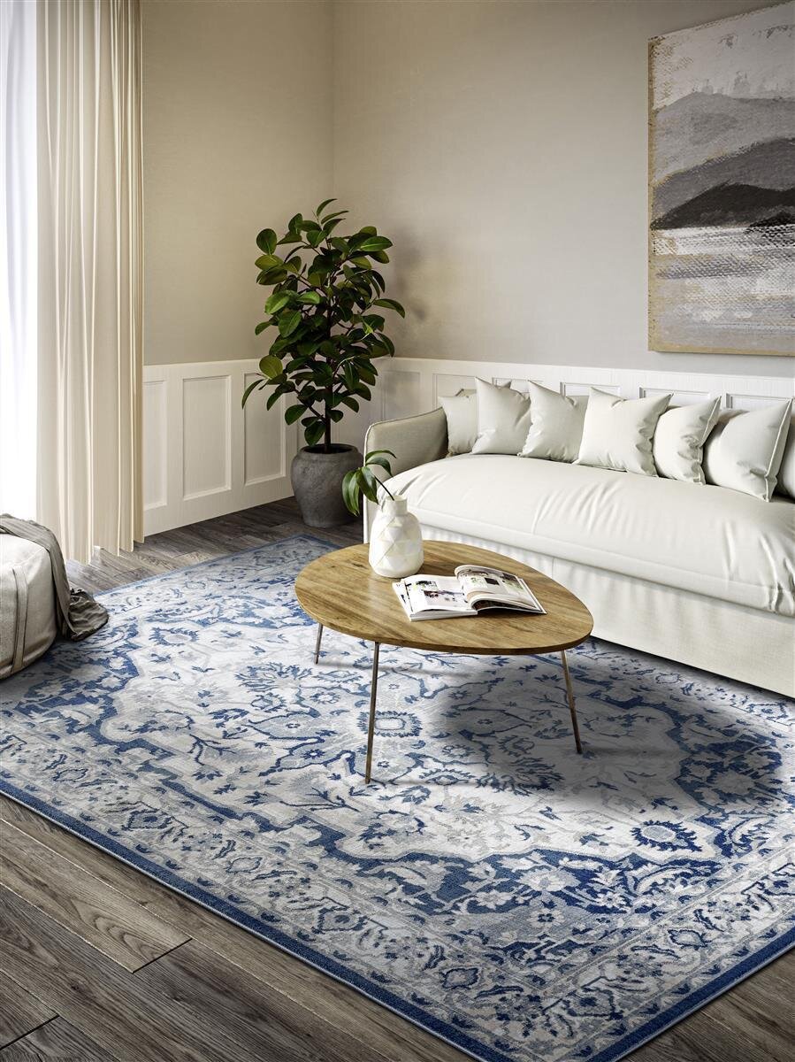 Villeroy & Boch Kurzflor Teppich Gabrielle Creme Blau