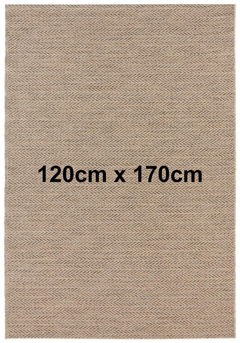 Elle Decoration In- & Outdoor Teppich Caen Natur Braun 120cm x 170cm