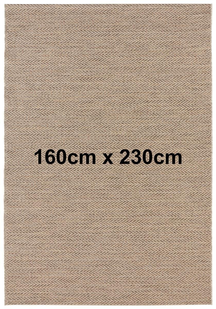 Elle Decoration In- & Outdoor Teppich Caen Natur Braun 160cm x 230cm