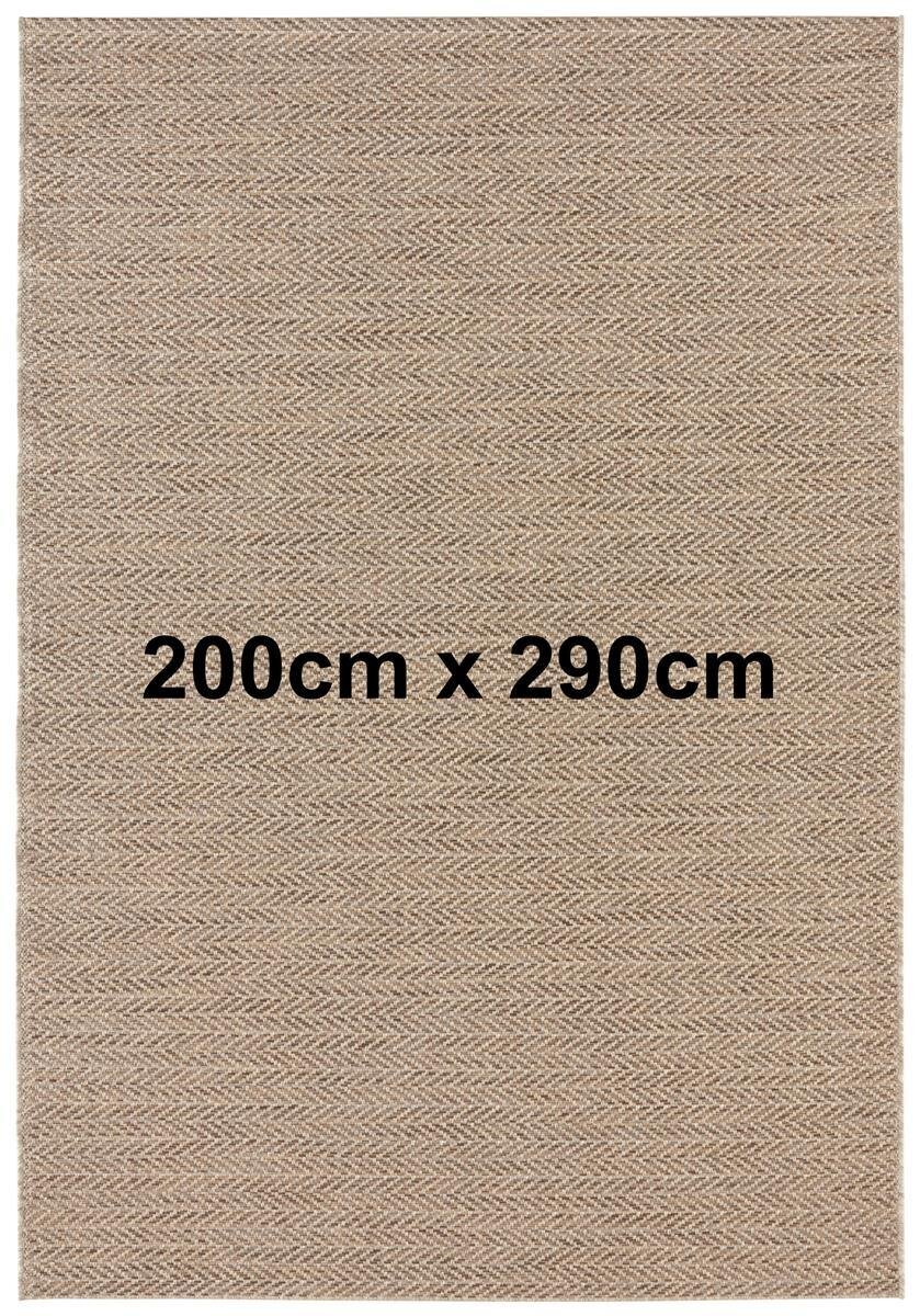Elle Decoration In- & Outdoor Teppich Caen Natur Braun 200cm x 290cm