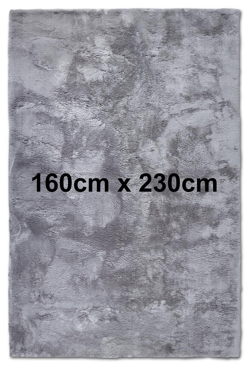 Elle Decoration Cosy Hochflor Teppich Calida Silber 160cm x 230cm