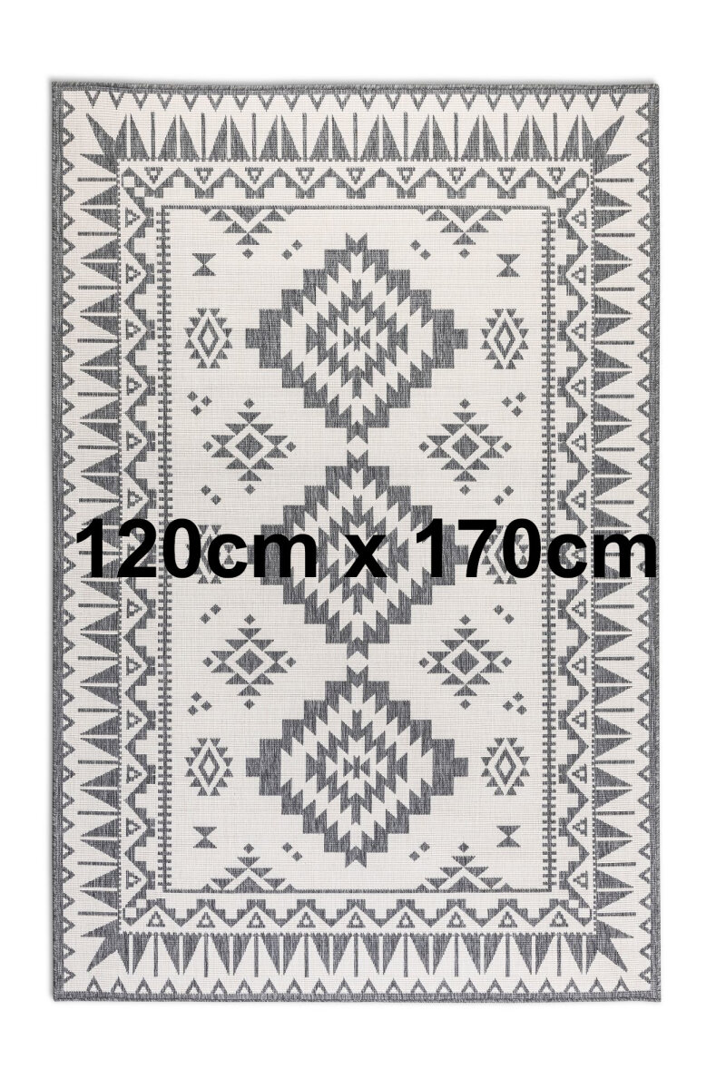 Elle Decoration Gemini In- und Outdoor Wendeteppich Dynamic Silber 120cm x 170cm