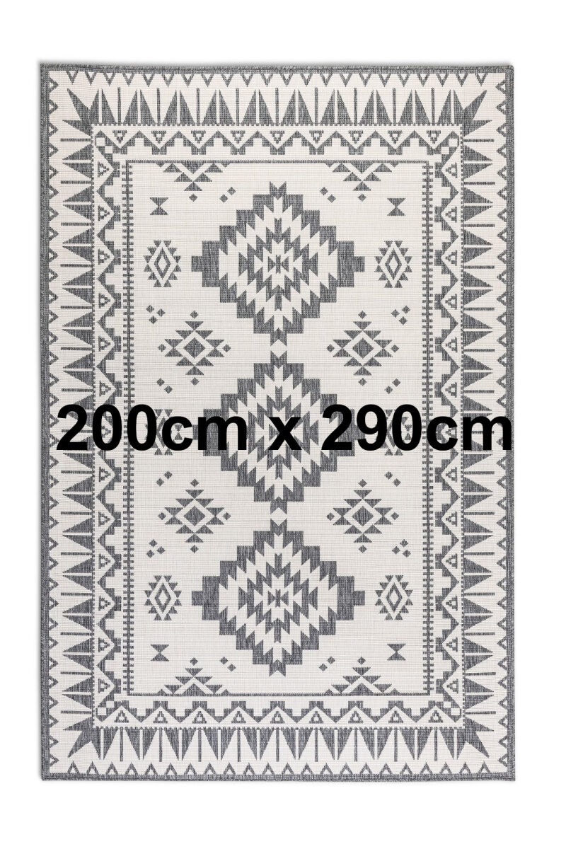 Elle Decoration Gemini In- und Outdoor Wendeteppich Dynamic Silber 200cm x 290cm