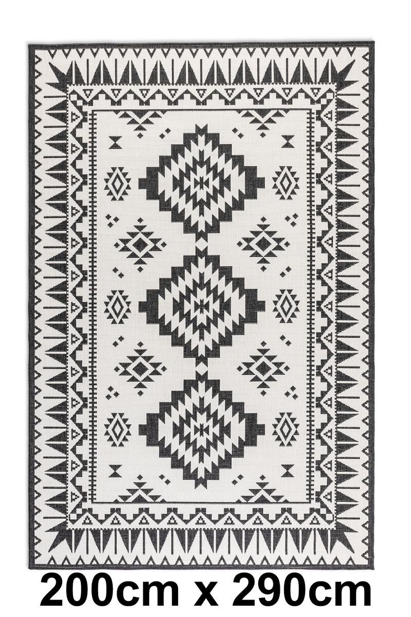 Elle Decoration Gemini In- und Outdoor Wendeteppich Dynamic Schwarz 200cm x 290cm