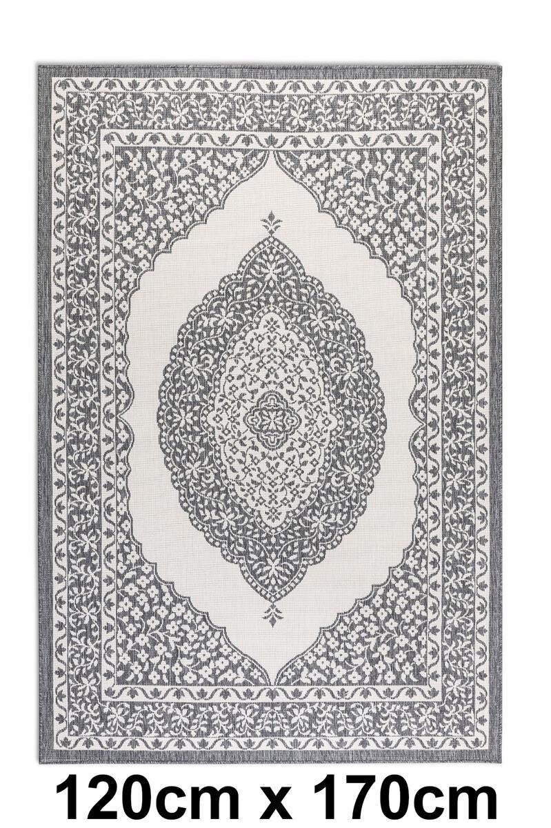 Elle Decoration Gemini In- und Outdoor Wendeteppich Meekly Silber 120cm x 170cm