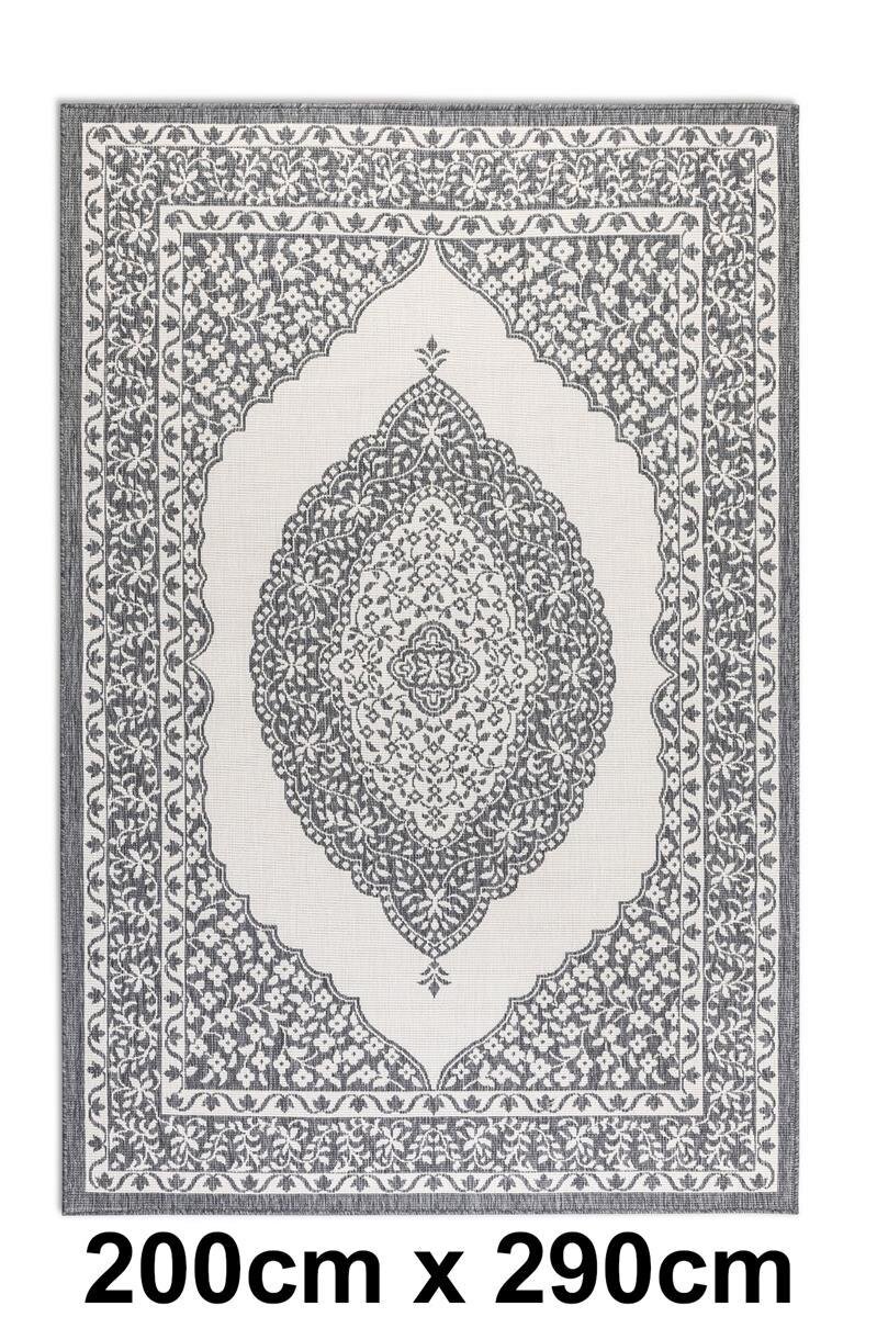 Elle Decoration Gemini In- und Outdoor Wendeteppich Meekly Silber 200cm x 290cm