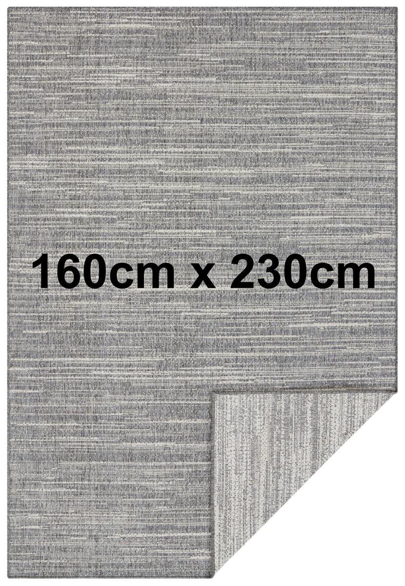 Elle Decoration Gemini In- und Outdoor Wendeteppich Mèlange Silber 160cm x 230cm