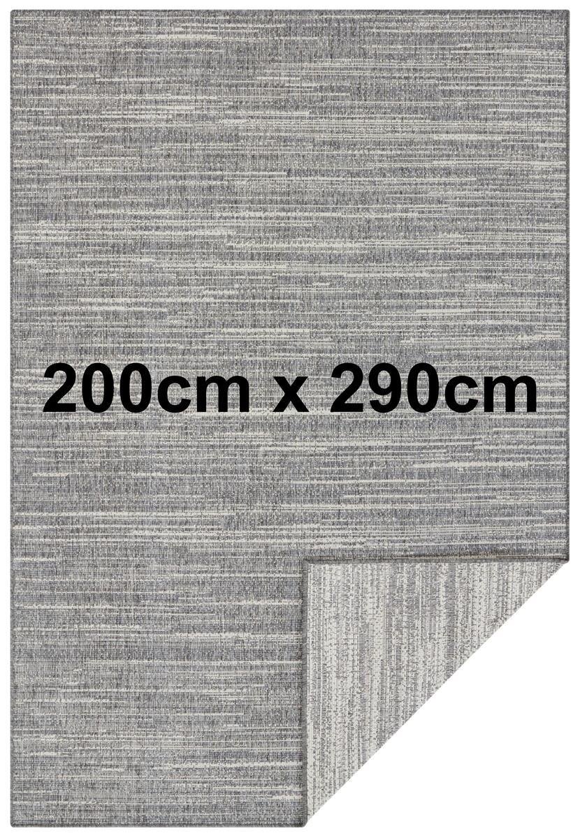 Elle Decoration Gemini In- und Outdoor Wendeteppich Mèlange Silber 200cm x 290cm
