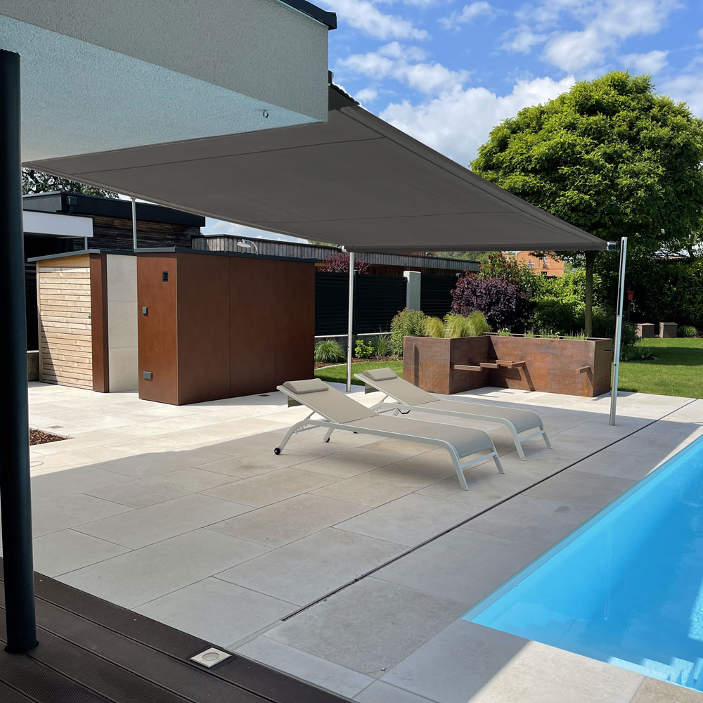 Aufrollbares Sonnensegel SHADE INOX | 4x4 m | Stoff: Uni, anthrazit