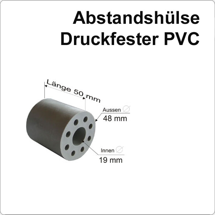 Abstandshülse ABH-50 Hart-PVC - Durchm 48/ Länge 50 mm