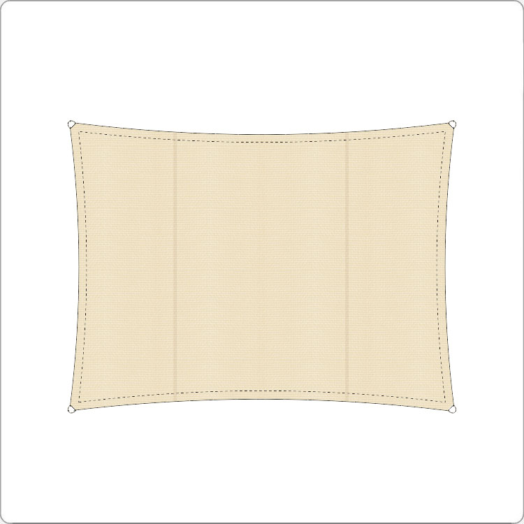 Wasserdichtes Profi-Sonnensegel 4 x 3 m Viereck | Elfenbein