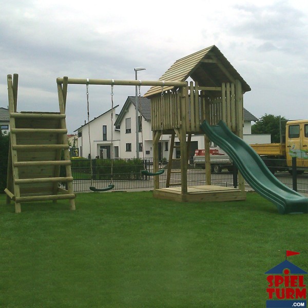 Spielturm T142 All Inclusive inkl. Wellenrutschbahn