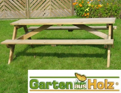 Sitzgruppe Picknicktisch Biergarnitur 200cm lang