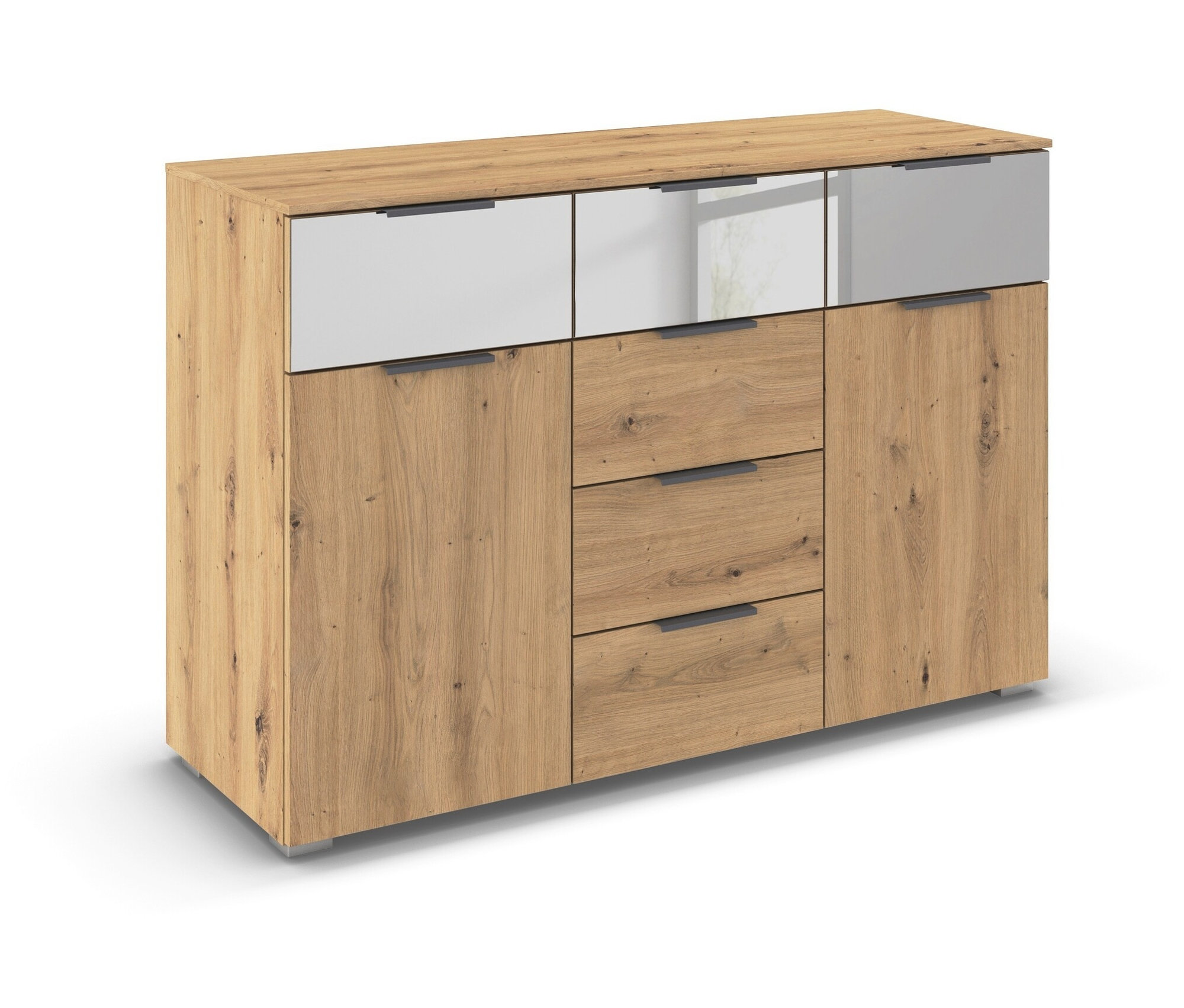 rauch Kommode »Skyla« mit 2 Türen und 6 Schubladen - 120x42x81cm - braun - Holz / Holz