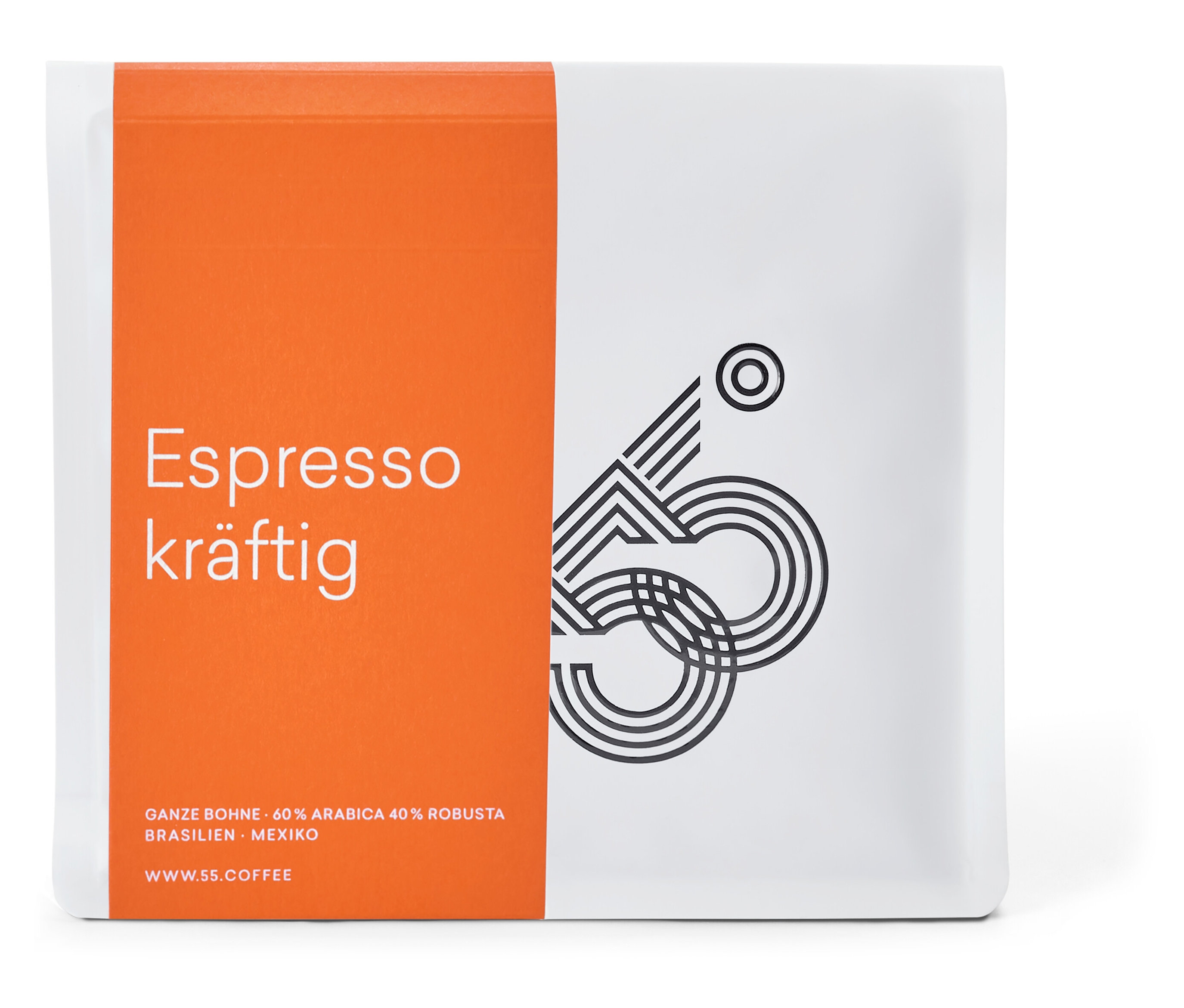 55 Degrees - Espresso kräftig - 250 g Ganze Bohne - Intensität: 5/6