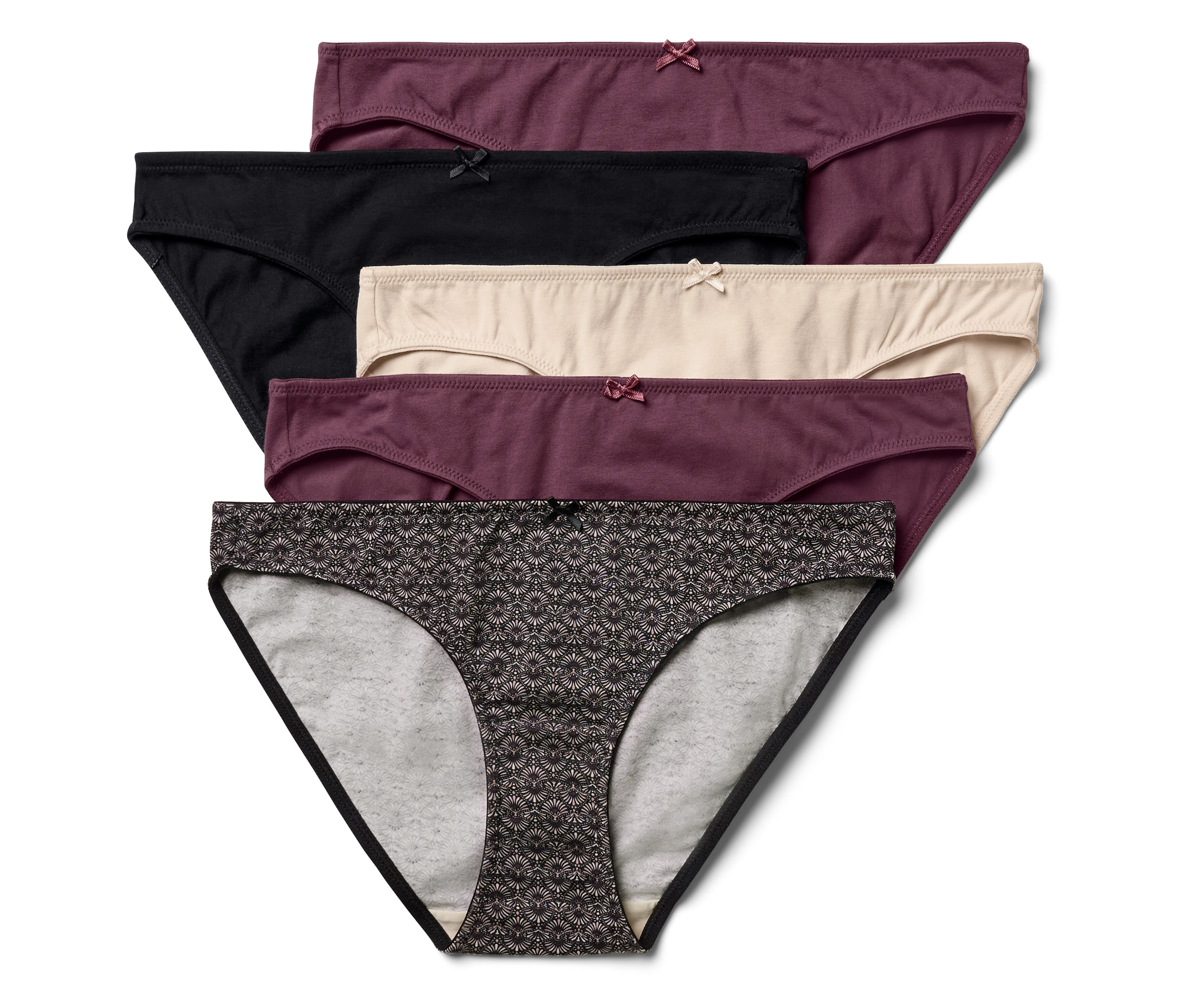 Tchibo - 5 Slips - Damen - Gr. XL - bordeaux