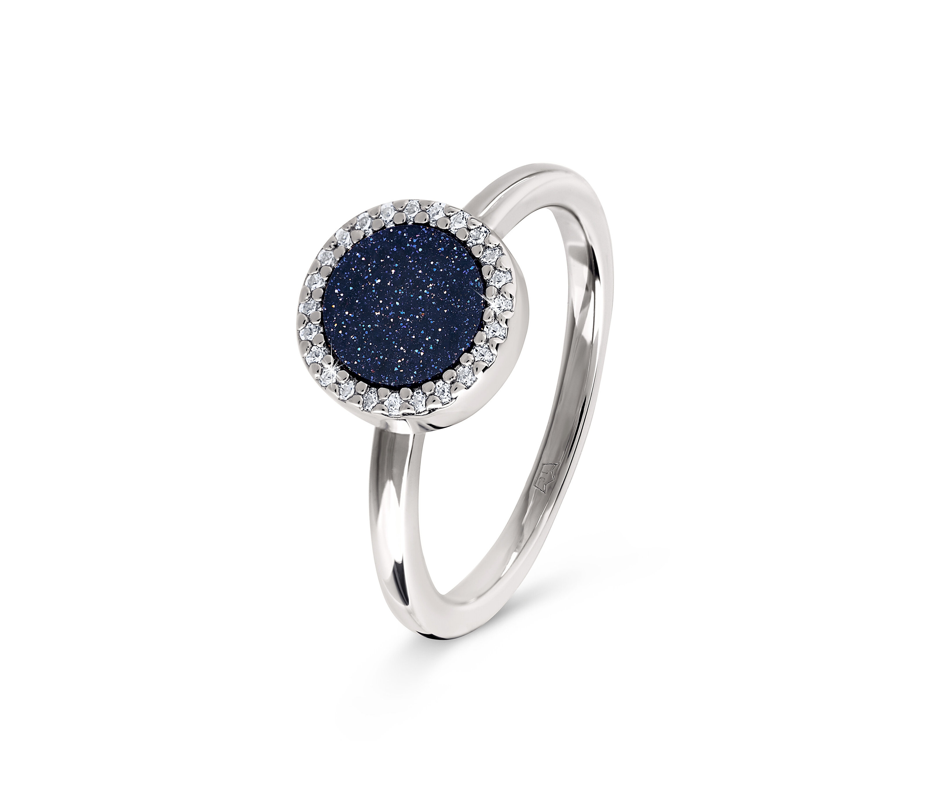 Tchibo - 925 Silber Ring »Stardust« - Damen - Gr. 17 - schwarz