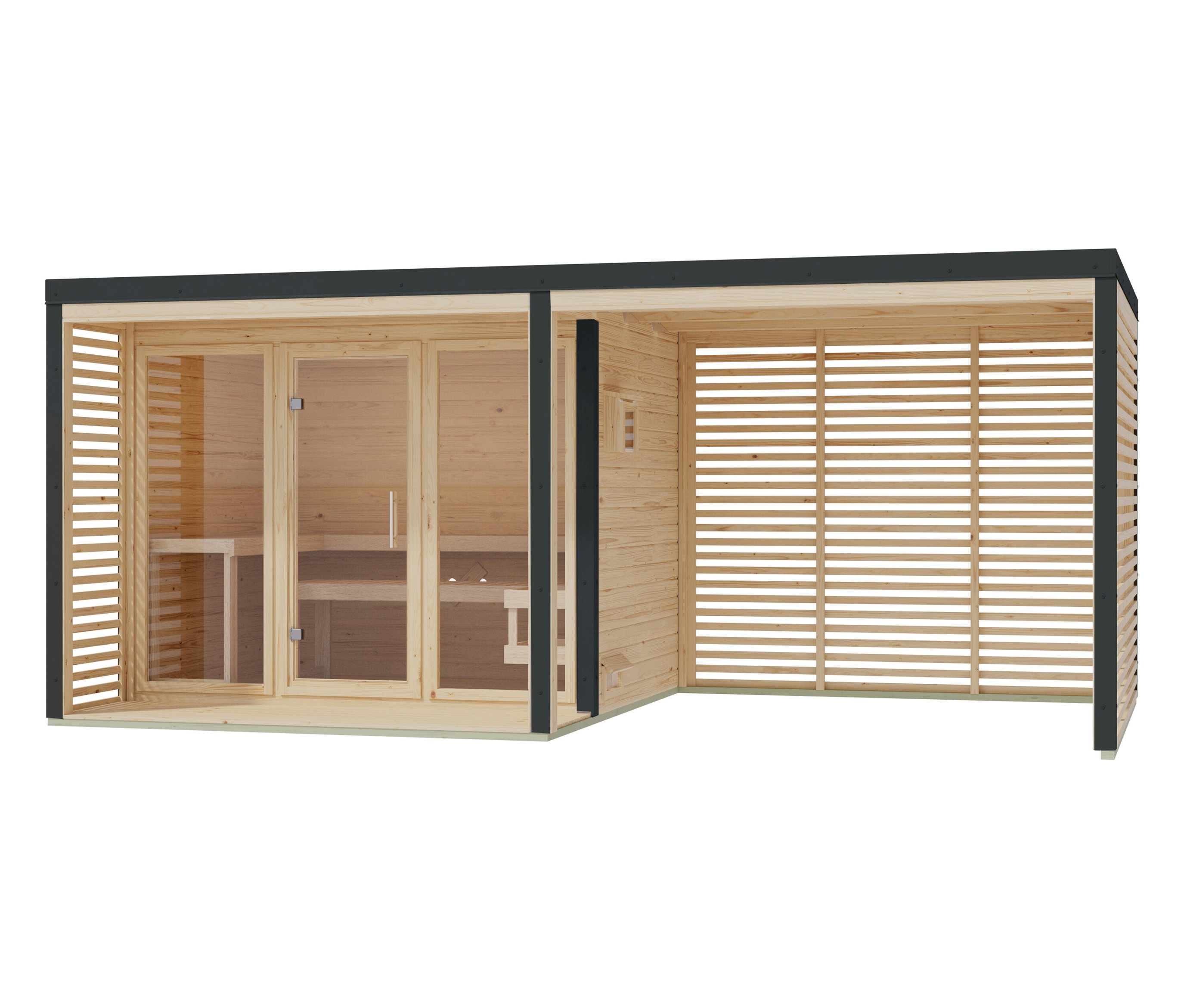 Karibu Saunahaus »Alice 3« - anthrazit