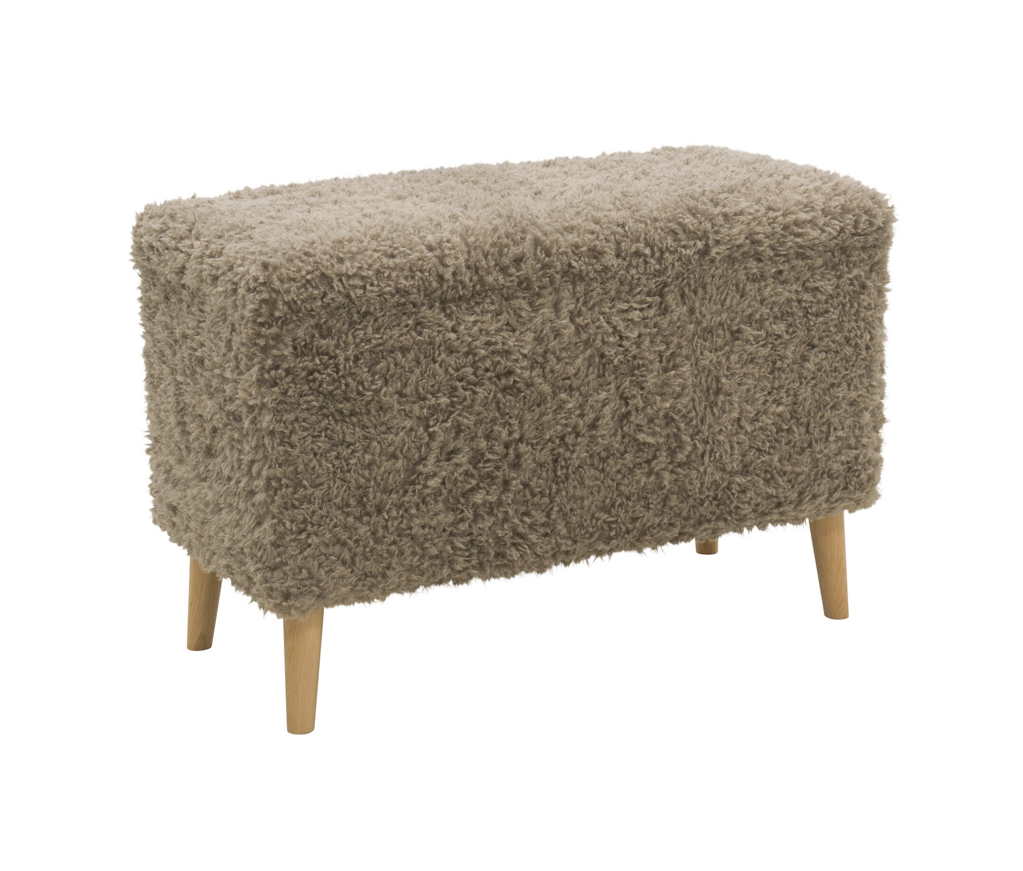 Domo Hocker »Kopenhagen« mit Staufach - 91x41x58cm - taupe - Polyester / Holz / Holz