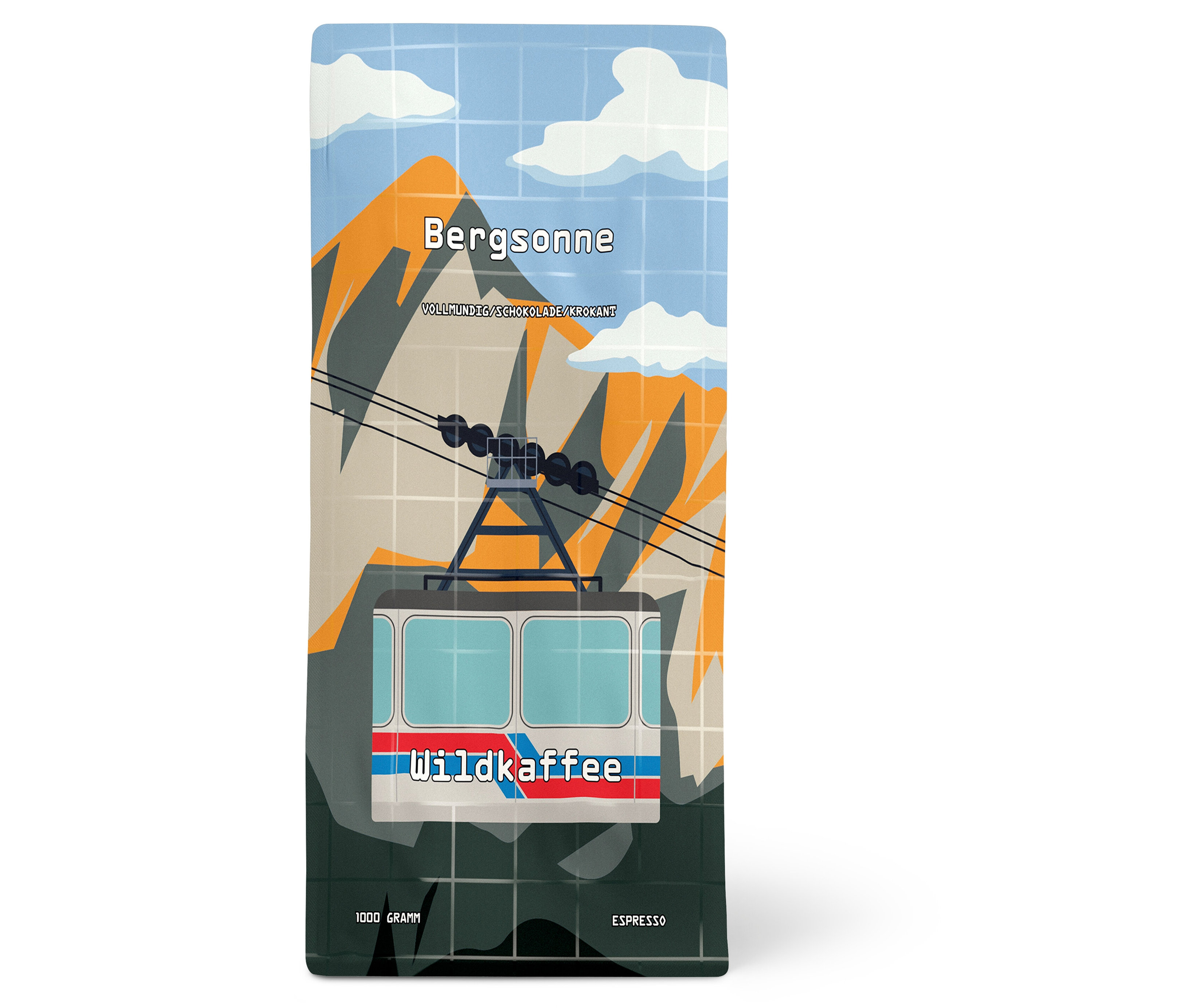 Wildkaffee - Bergsonne Espresso - 1 kg Ganze Bohne - Intensität: 5/6