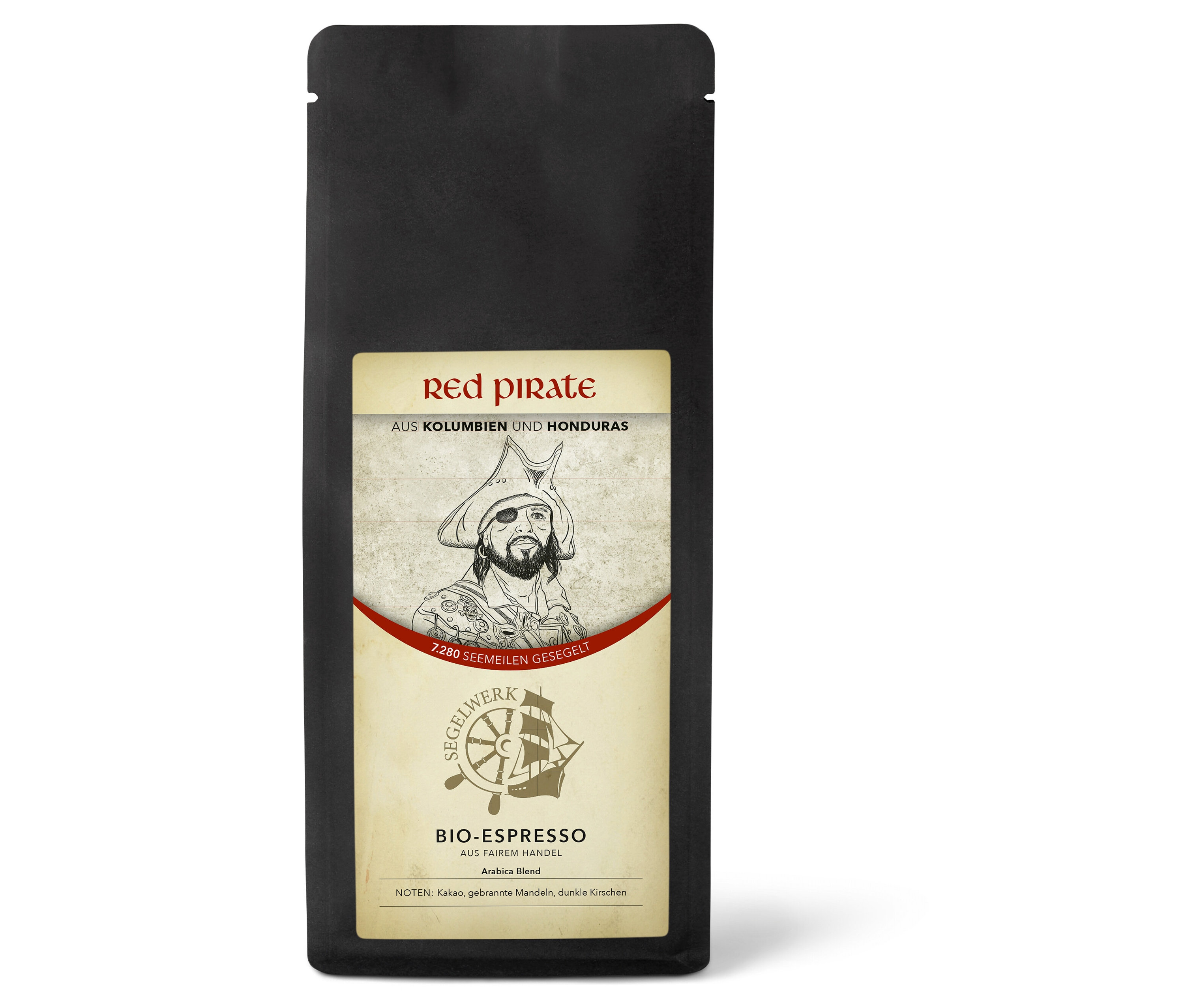 Segelwerk - Red Pirate Espresso - 250 g Ganze Bohne - Intensität: 5/6