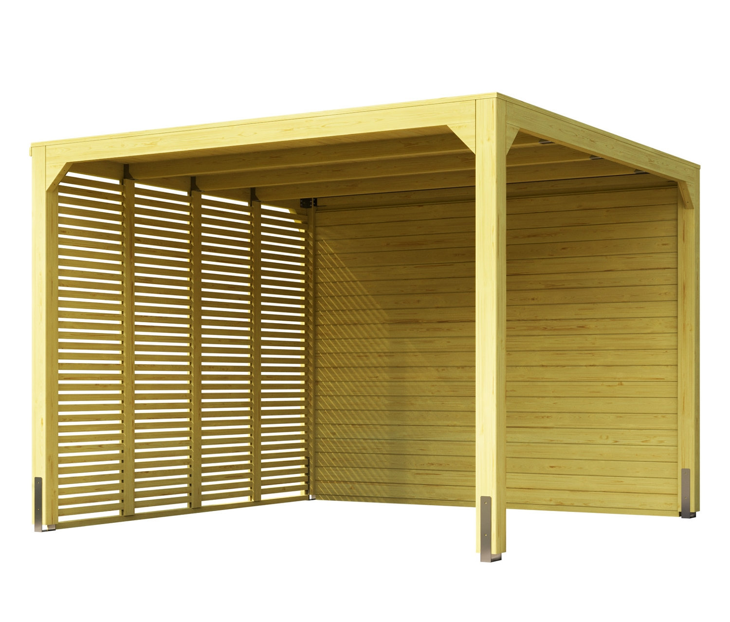 Karibu Pavillon »Markaska« - 320x320x239cm - braun - Fichtenholz