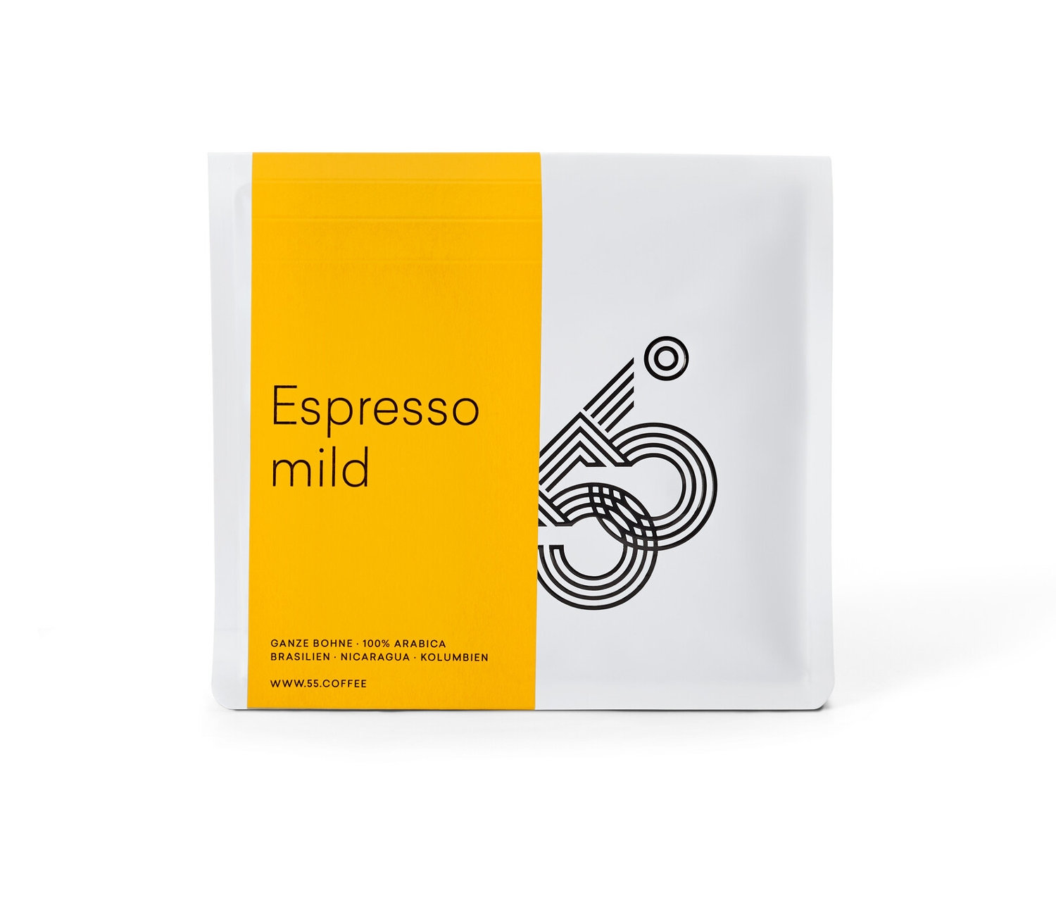 55 Degrees - Espresso mild - 250 g Ganze Bohne - Intensität: 3/6