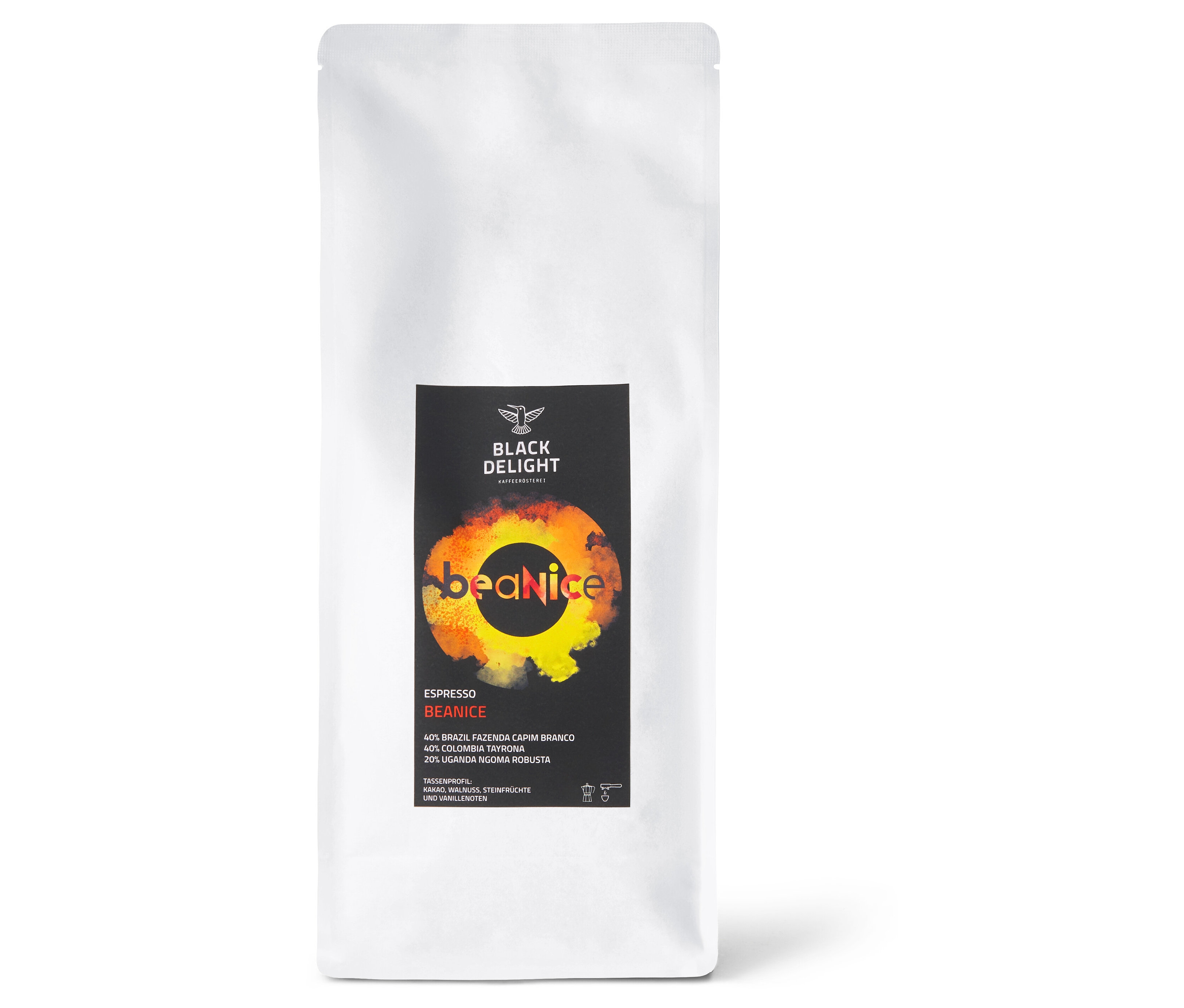 Black Delight - Beanice Espresso - 1 kg Ganze Bohne - Intensität: 5/6