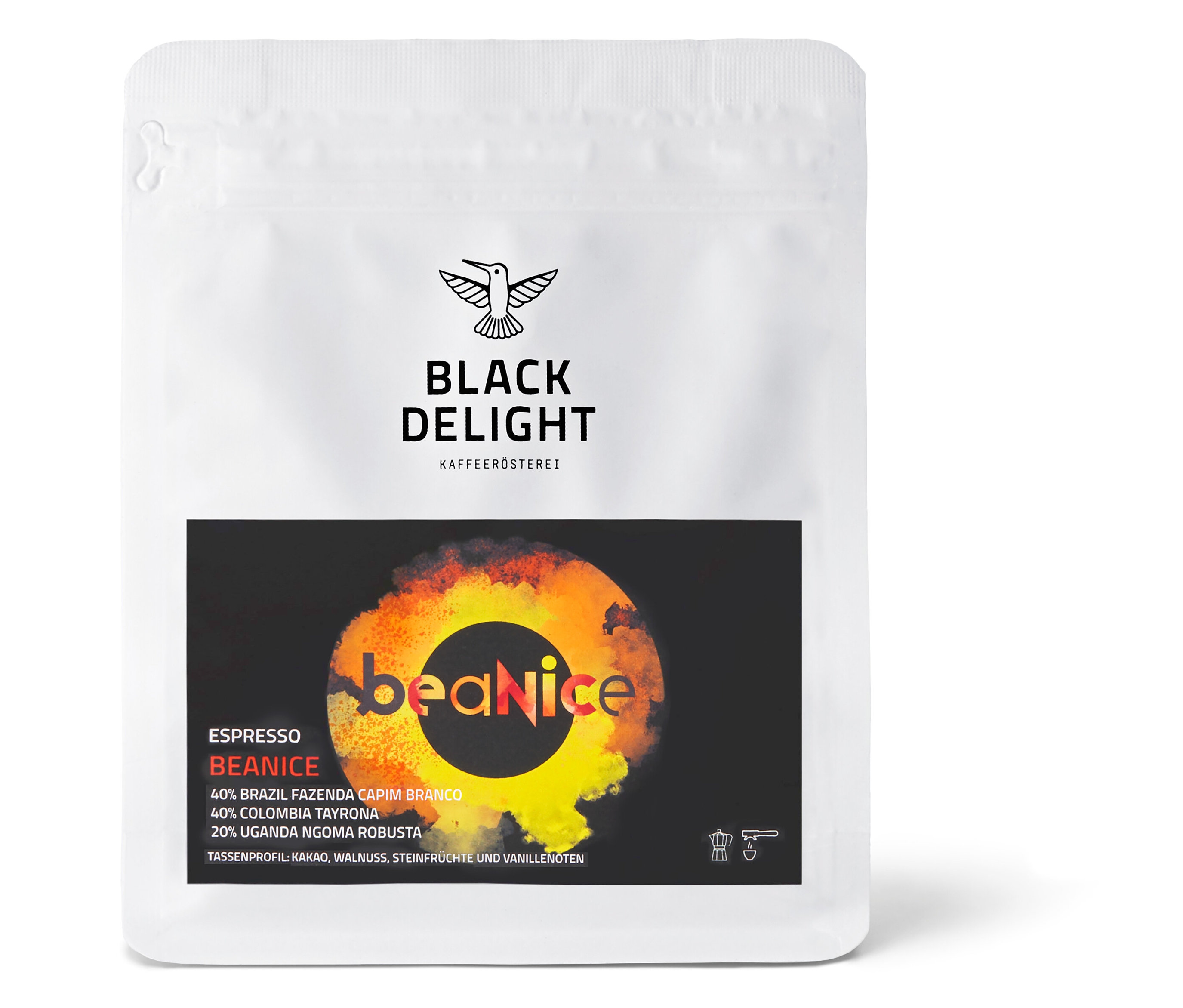 Black Delight - Beanice Espresso - 250 g Ganze Bohne - Intensität: 5/6