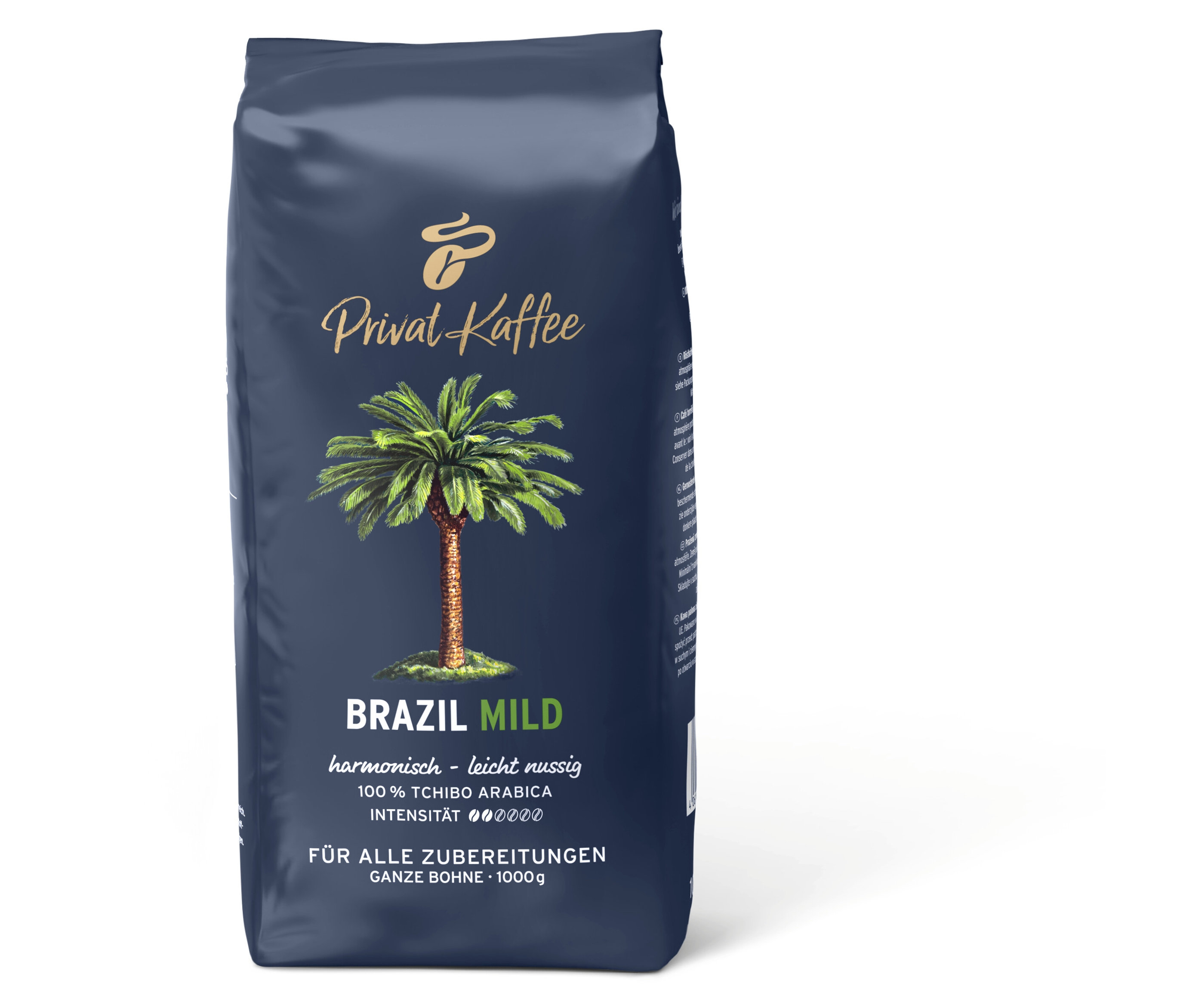 Tchibo - Privat Kaffee Brazil Mild - 1 kg Ganze Bohne - Intensität: 2/6