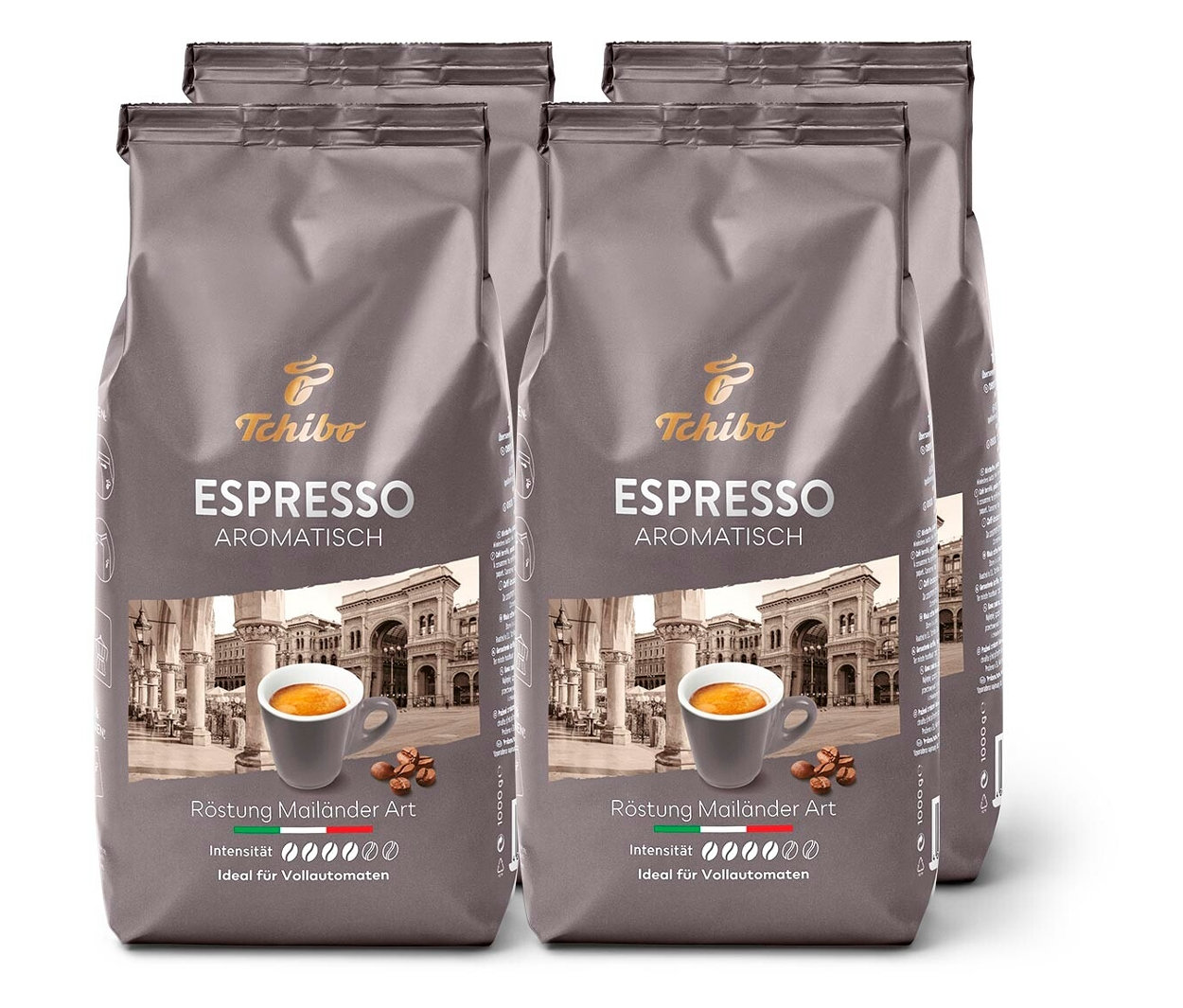 Tchibo - Espresso Aromatisch - 4 x 1 kg Ganze Bohne - Intensität: 4/6